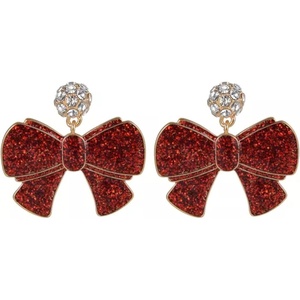 Hallmark Red Glitter Bow Earrings