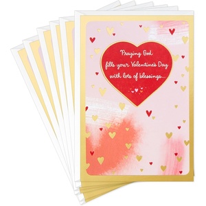 Hallmark Religious Valentines Day Cards Assortment, Blessed (6 Valentines Day Cards with Envelopes)(Lots of Blessings  6 Cards with Envelopes)