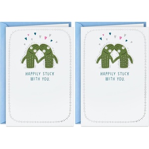 Hallmark Shoebox Funny Anniversary Card for Husband, Wife, Partner (Cactus)(11 (Pack of 2))
