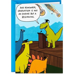 Hallmark Shoebox Funny Graduation Card (Dinosaur Commencement)(Dinosaur Keynote Speaker)