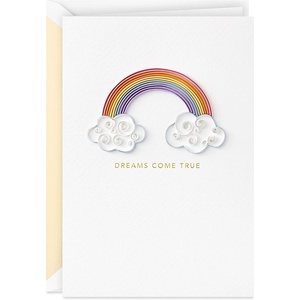 Hallmark Signature Baby Shower Card for New Parents (Baby Icons) Welcome New Baby, Congratulations, Gender Reveal(Quilled Rainbow)