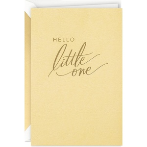 Hallmark Signature Baby Shower Card for New Parents (Oh Baby) Welcome New Baby, Congratulations, Gender Reveal(Hello Little One (Yellow))