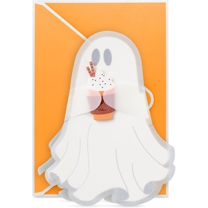Hallmark Signature Card for Birthday, Thinking of You, Congrats, or Any Occasion (Your Day, Your Way)(Ghost with Pumpkin Latte)