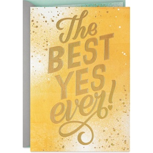 Hallmark Signature Congratulations Engagement Card, Bridal Shower Card, Wedding Card (Congrats Confetti)(Best Yes Ever)