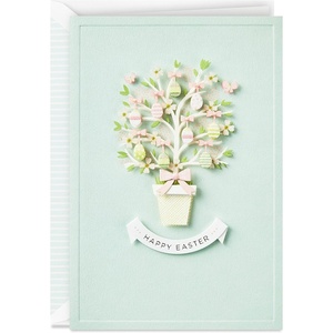 Hallmark Signature Easter Card (Spring Tree with Easter Egg Ornaments, Vintage Design)(Easter  Beautiful Egg Tree)