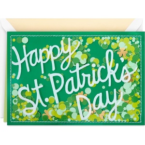 Hallmark Signature Easter Card (Watercolor Easter Egg)(St. Patrick’s Day  Shamrock Confetti)