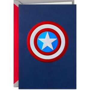 Hallmark Signature Star Wars Fathers Day Card (Chewbacca), May the 4th(Captain American Shielf)
