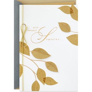 Hallmark Signature Sympathy Card (Angel Feathers)(Paisley Leaves)
