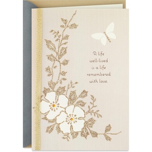 Hallmark Signature Sympathy Card (Angel Feathers)(Remembered with Love)
