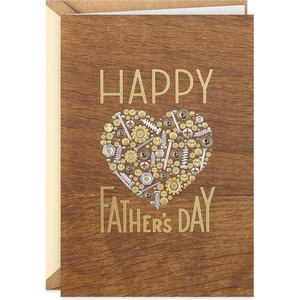 Hallmark Signature Wood Fathers Day Card for Dad (Nuts and Bolts Heart)