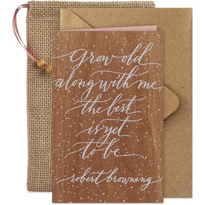 Hallmark Signature Wood Wedding Card, Bridal Shower Card, Engagement Card (The Best is Yet to Be)(Brown)