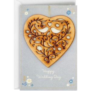 Hallmark Signature Wood Wedding Card, Bridal Shower Card, Engagement Card (The Best is Yet to Be)(Grey)