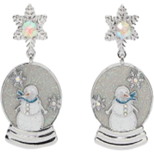 Hallmark Snowman Snow Globe Earrings