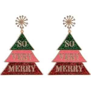 Hallmark “So Very Merry” Christmas Tree Earrings