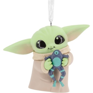 Hallmark Star Wars: The Mandalorian Grogu with Frog Christmas Ornament, Gifts for Star Wars Fans