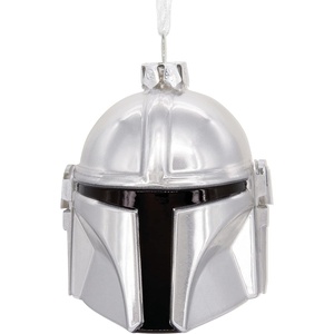 Hallmark Star Wars: The Mandalorian Helmet Christmas Ornament, Blown Glass