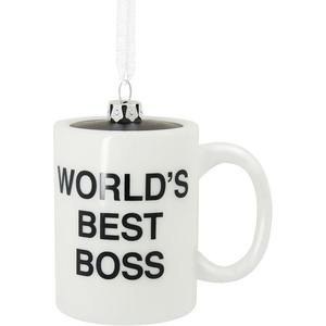 Hallmark The Office World’s Best Boss Coffee Mug Christmas Ornament (0002HCM9116)(Coffe Mug Glass)