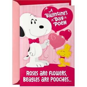 Hallmark Valentines Day Card (Love, Laughter, Happiness)(Snoopy Hug)