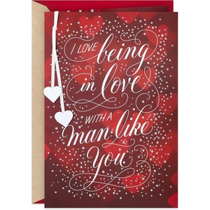 Hallmark Valentines Day Card for Husband or Boyfriend (Love Being in Love) for Anniversary or Romantic Birthday(Two Silver Hearts)