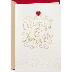 Hallmark Valentine’s Day Card for Significant Other (I Love You, Flowers)(White and Gold)