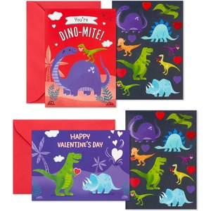 Hallmark Valentine’s Day Cards and Stickers for Kids School, Dinosaur (24 Classroom Valentines with Envelopes)(Dinosaur Valentines with Stickers)