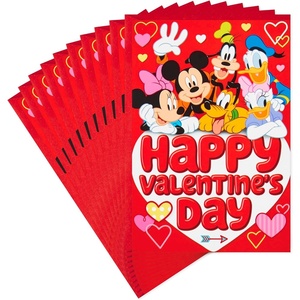 Hallmark Valentines Day Cards for Kids School, Be Happy (8 Classroom Valentines with Envelopes)(Mickey and Friends)