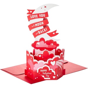 Hallmark Valentines Day Pop Up Card (Moon and Back) Paper Wonder 3D Card(Moon and Back)
