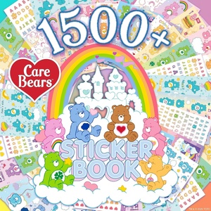 Horizon Group USA Sticker Book with Large and Small Sizes, Kids Stationary for Water Bottle, Notebooks, and Party Favors, Rainbow Brite(Care Bears)