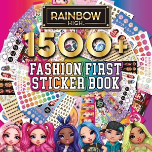 Horizon Group USA Sticker Book with Large and Small Sizes, Kids Stationary for Water Bottle, Notebooks, and Party Favors, Rainbow Brite(Rainbow High)