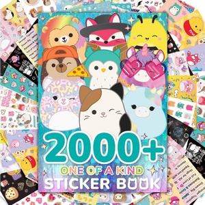 Horizon Group USA Sticker Book with Large and Small Sizes, Kids Stationary for Water Bottle, Notebooks, and Party Favors, Rainbow Brite(Squishmallow)