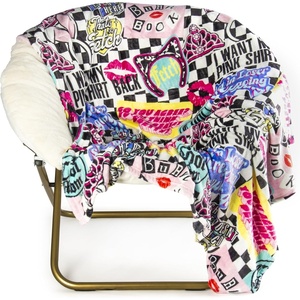 Jay Franco Kids Plush Throw Blanket – Soft & Comfy 50×70 Inches Throw for Couch or Bed – Cozy Home Décor for Living Room & Bedroom, Multi – Rainbow Brite(Multi – Mean Girls)
