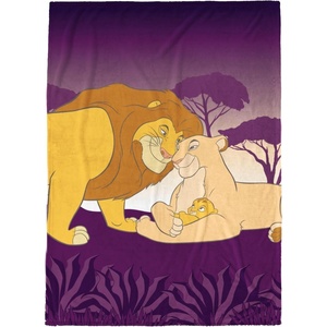 Jay Franco Kids Plush Throw Blanket – Soft & Comfy 50×70 Inches Throw for Couch or Bed – Cozy Home Décor for Living Room & Bedroom, Multi – Rainbow Brite(Purple – Lion King)