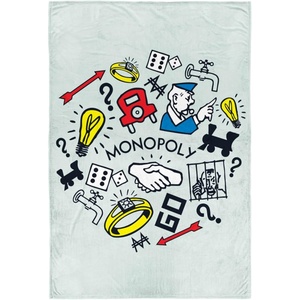 Jay Franco Kids Plush Throw Blanket – Soft & Comfy 50×70 Inches Throw for Couch or Bed – Cozy Home Décor for Living Room & Bedroom, Multi – Rainbow Brite(Green – Monopoly)