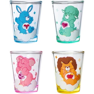 Silver Buffalo Rainbow Brite 4 Piece Mini Glass Set Featuring Starlite, Twink, Rainbow Brite, and Puppy Brite, 1.5 Ounces(Care Bear Cousins)