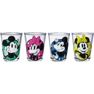 Silver Buffalo Rainbow Brite 4 Piece Mini Glass Set Featuring Starlite, Twink, Rainbow Brite, and Puppy Brite, 1.5 Ounces(Disney Mickey and Minnie Mouse)