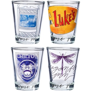Silver Buffalo Rainbow Brite 4 Piece Mini Glass Set Featuring Starlite, Twink, Rainbow Brite, and Puppy Brite, 1.5 Ounces(Gilmore Girls Iconic Locations)