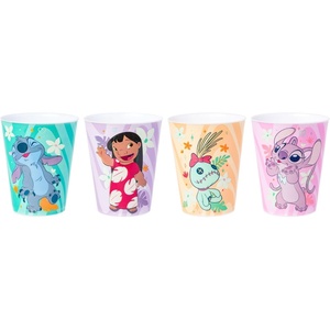 Silver Buffalo Rainbow Brite 4 Piece Mini Glass Set Featuring Starlite, Twink, Rainbow Brite, and Puppy Brite, 1.5 Ounces(Lilo  Stitch  Scrump  and Angel)