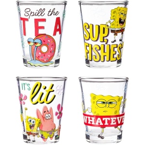 Silver Buffalo Rainbow Brite 4 Piece Mini Glass Set Featuring Starlite, Twink, Rainbow Brite, and Puppy Brite, 1.5 Ounces(Spongebob Squarepants Quotes)