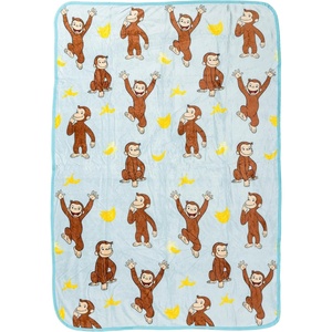 Silver Buffalo Rainbow Brite Rainbowland 45″ x 60″ Fleece Throw, Soft and Cozy Blanket, 250 GSM(Curious George Bananas)