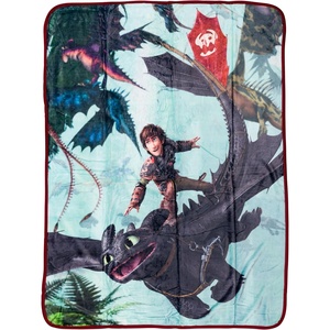 Silver Buffalo Rainbow Brite Rainbowland 45″ x 60″ Fleece Throw, Soft and Cozy Blanket, 250 GSM(How to Train Your Dragon)