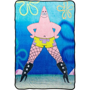 Silver Buffalo Rainbow Brite Rainbowland 45″ x 60″ Fleece Throw, Soft and Cozy Blanket, 250 GSM(Patrick Star in Fishnets)