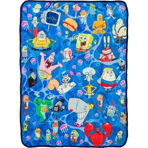 Silver Buffalo Rainbow Brite Rainbowland 45″ x 60″ Fleece Throw, Soft and Cozy Blanket, 250 GSM(Spongebob Squarepants: Bikini Bottom Characters)