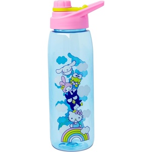 Silver Buffalo Rainbow Brite “Sparkle” Water Bottle with Screw Lid Featuring Rainbow Brite and Twink, 28 Ounces(Hello Kitty and Friends on a Rainbow)