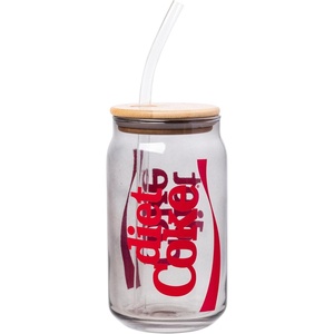 Silver Buffalo Rainbow Brite Stars Sparkle Featuring Twink Glass Jar Tumbler with Bamboo Lid and Glass Straw, 16 Ounces(Diet Coke)