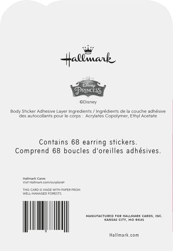 image:imageHallmark Birthday Greeting Card for Kids Disney Princess Earring Stickers5 x 72 Pack of 4