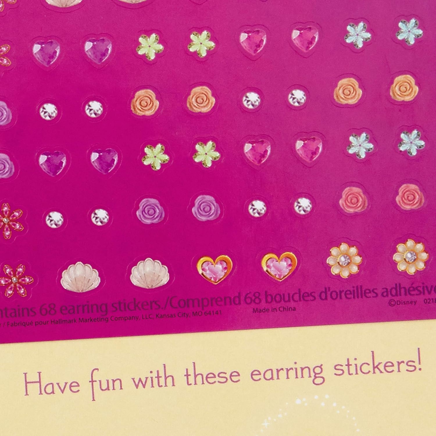 image:imageHallmark Birthday Greeting Card for Kids Disney Princess Earring Stickers5 x 72 Pack of 4