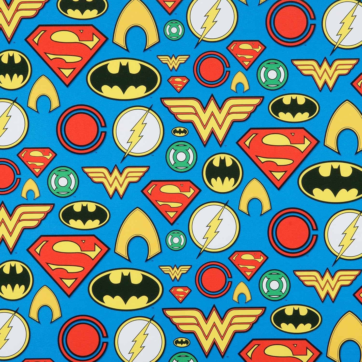 image:imageHallmark Justice League Wrapping Paper Bundle with Cut Lines on Reverse 3 Rolls 60 sq ft ttl Wonder Woman Batman Superman Flash Green LanternJustice League