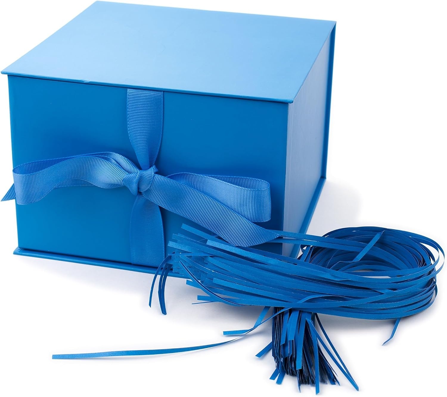image:imageHallmark Medium Gift Box with Lid and Shredded Paper Fill Gray 7 inch Box for Weddings Graduations Birthdays Fathers Day Groomsmen Gifts All OccasionBlue
