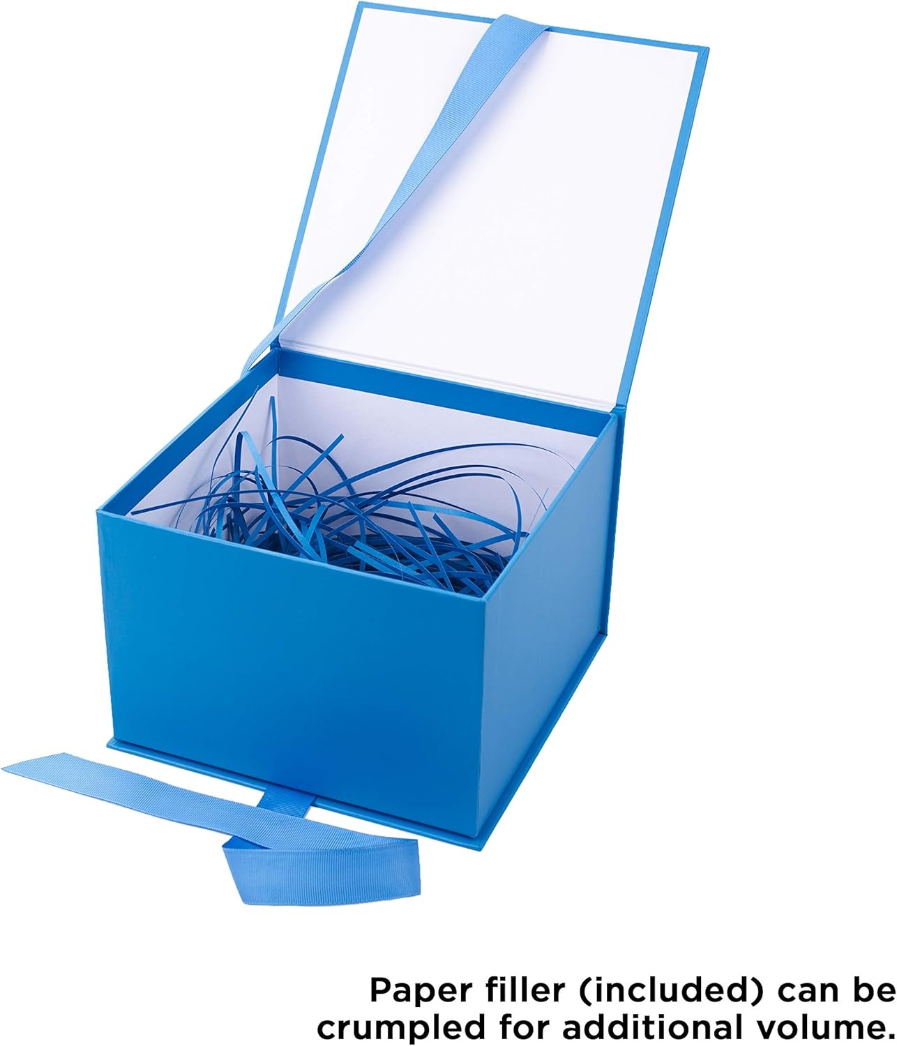 image:imageHallmark Medium Gift Box with Lid and Shredded Paper Fill Gray 7 inch Box for Weddings Graduations Birthdays Fathers Day Groomsmen Gifts All OccasionBlue