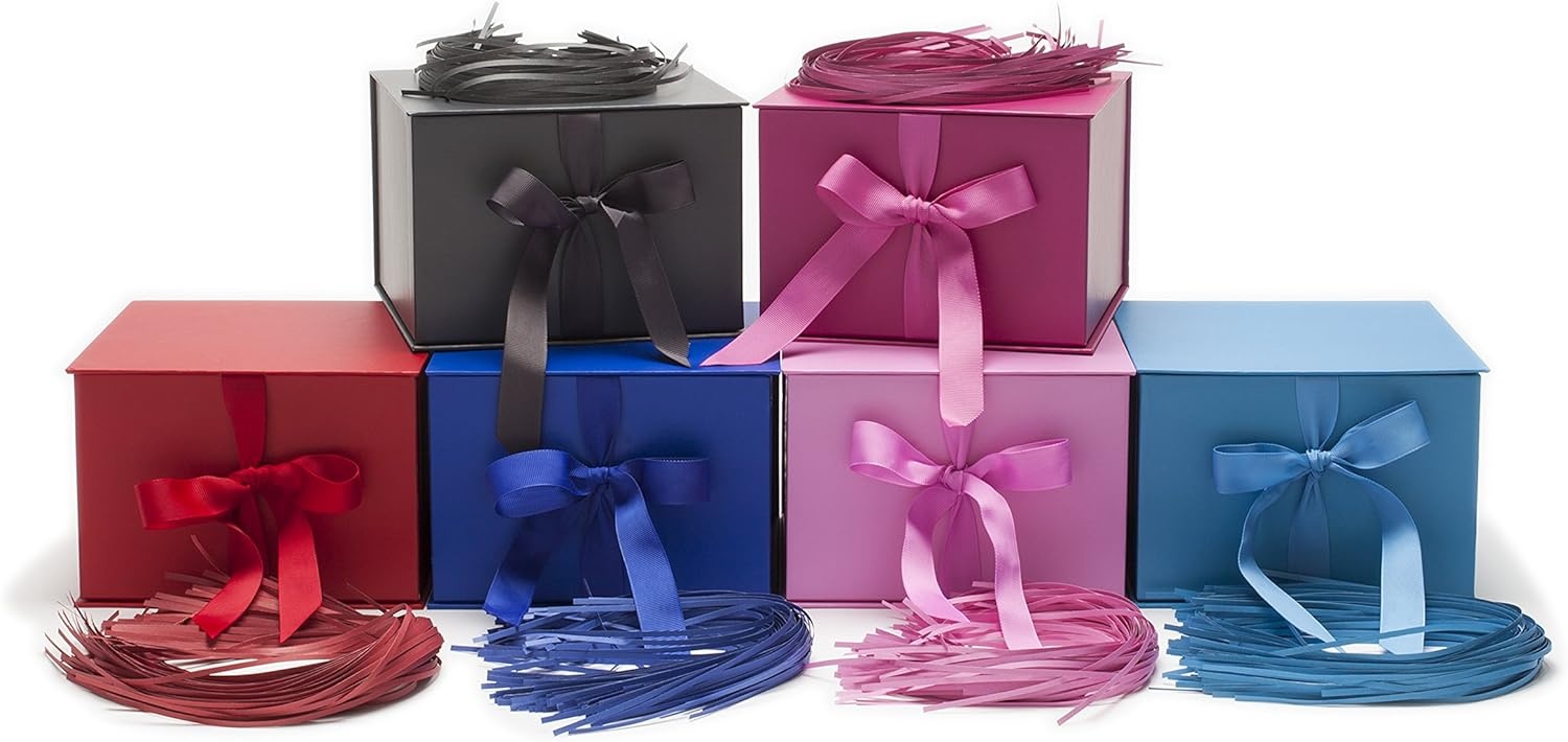 image:imageHallmark Medium Gift Box with Lid and Shredded Paper Fill Red 7 inch Box for Birthdays Graduations Anniversaries Christmas Valentines Day All OccasionRed